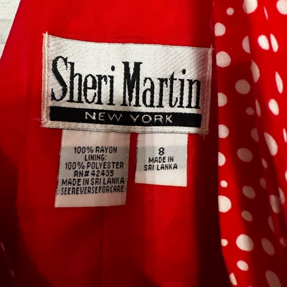 Sheri Martin Dress, Red and White Polka Dot, V Neck Dress, Size 8, EUC - Picture 4 of 4